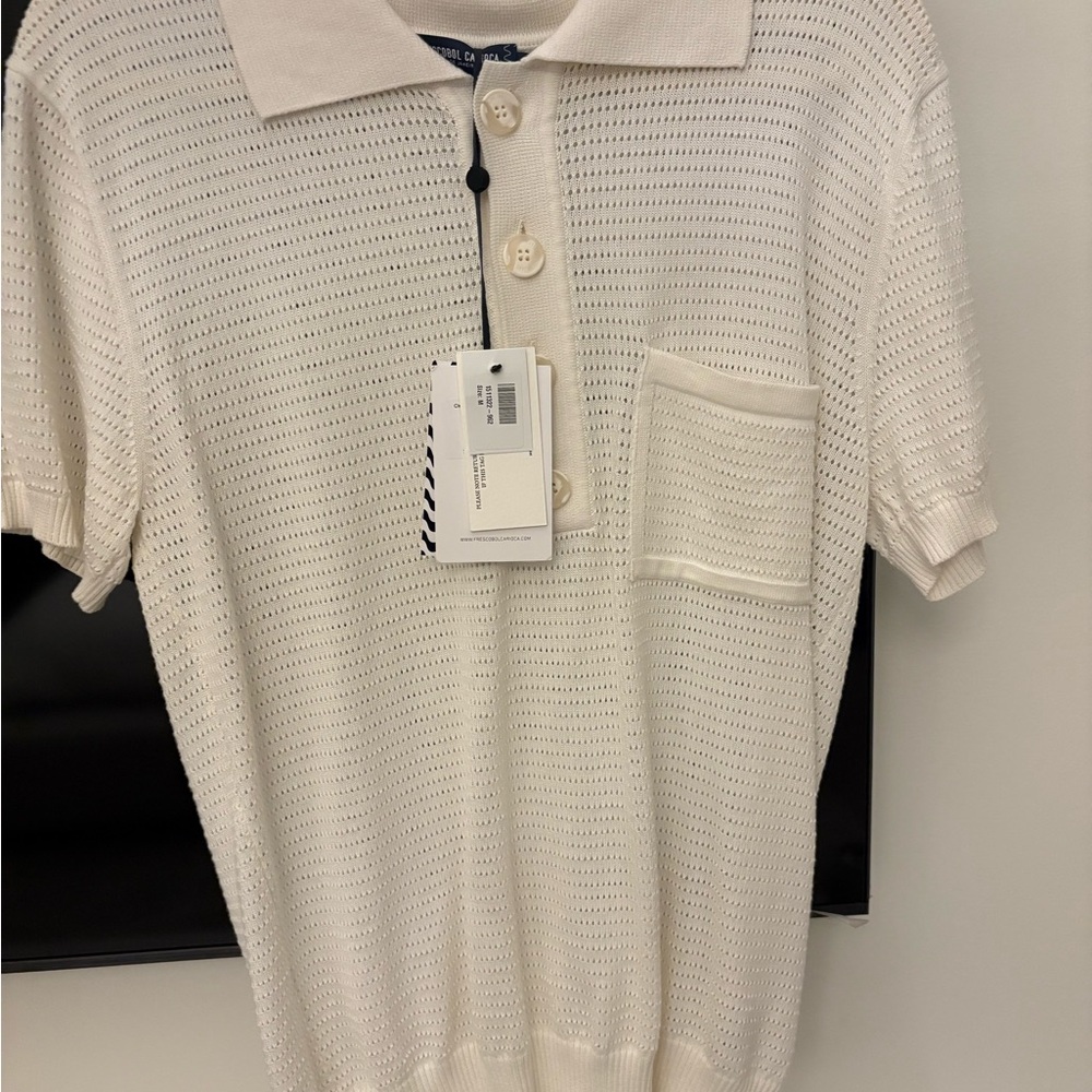 Frescobol Carioca Men's White Knit Shirt NWT MEDIUM